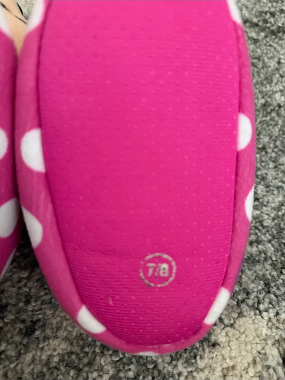 Minnie Mouse Pink Polka Dot Toddler Slippers